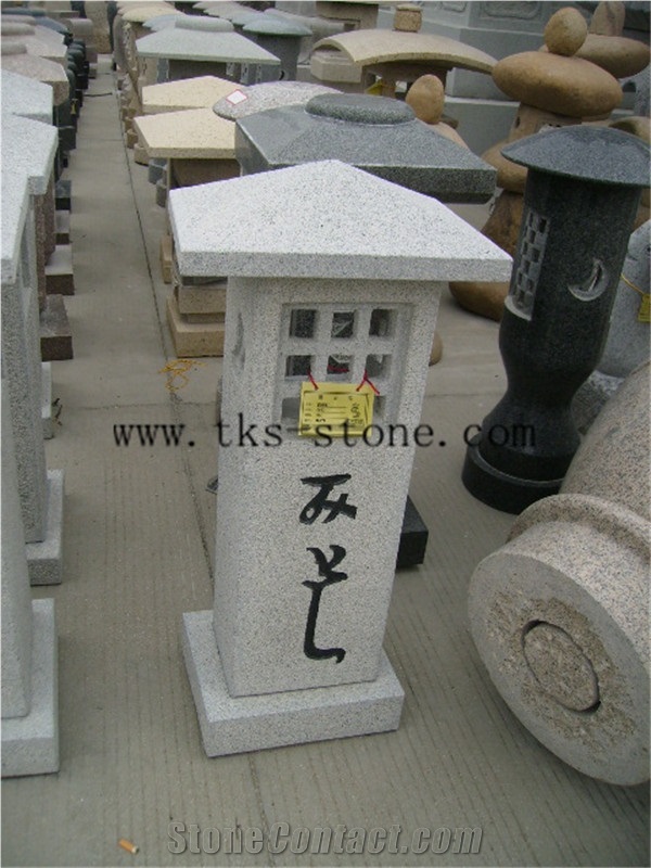 Grey Granite Garden Lanterns&Lamps,Lantern Sculptures,Lamps Carving,Japanese Lamps,Exterior Lanterns