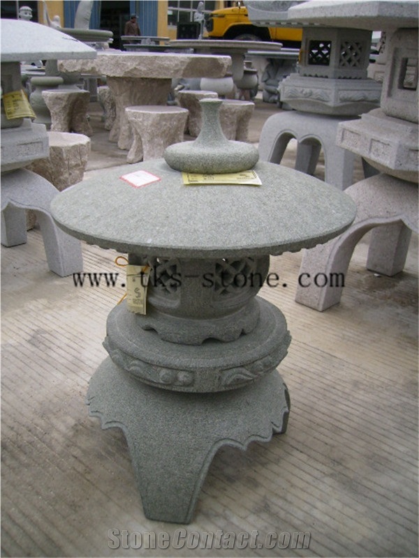 Grey Granite Garden Lanterns&Lamps,Lantern Sculptures,Lamps Carving,Japanese Lamps,Exterior Lanterns