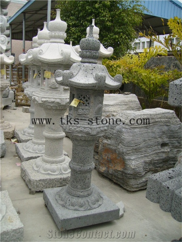 Grey Granite Garden Lanterns&Lamps,Lantern Sculptures,Lamps Carving,Japanese Lamps,Exterior Lanterns