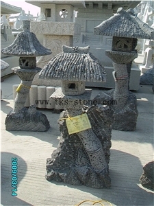 Grey Granite Garden Lanterns&Lamps,Lantern Sculptures,Lamps Caving,Japanese Lanterns,Exterior Lamps