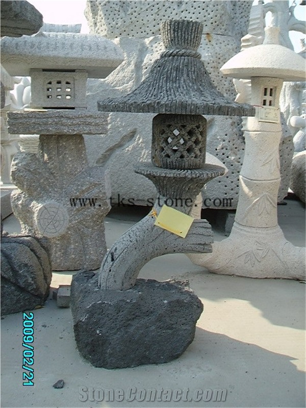 Grey Granite Garden Lanterns&Lamps,Lantern Sculptures,Lamps Caving,Japanese Lanterns,Exterior Lamps