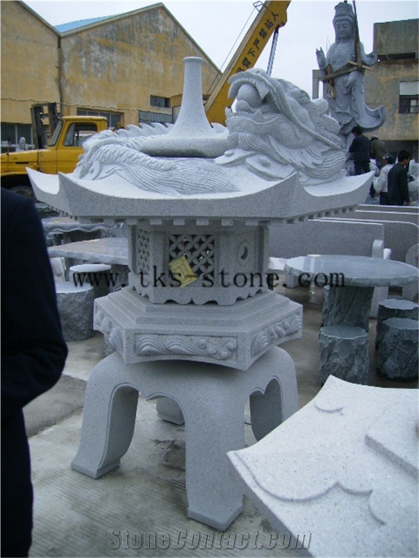Grey Granite Japanese Lanterns,Garden Lanterns&Lamps,Lantern Sculptures,Lamps Caving