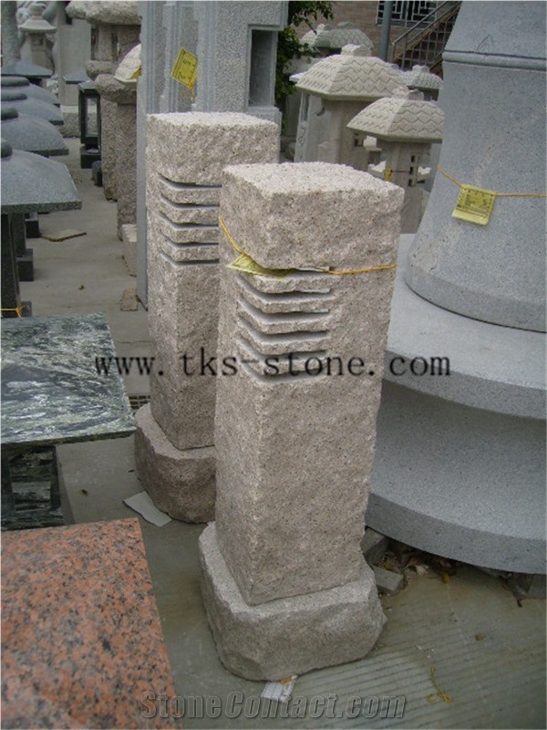 Grey Granite Japanese Lanterns,Garden Lanterns&Lamps,Lanterns Caving,Lamp Sculptures