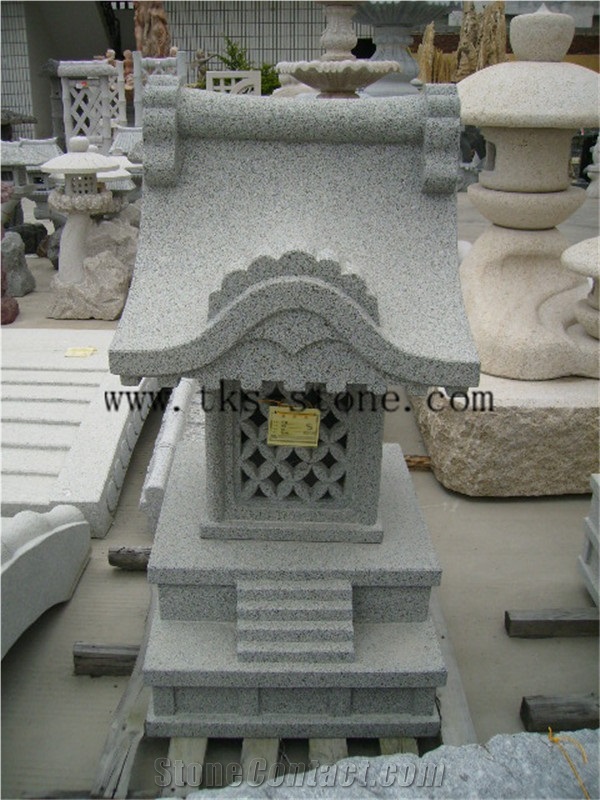 Grey Granite Lantern Sculptures,Garden Lanterns&Lamps,Japanese Lamps,Lamp Caving