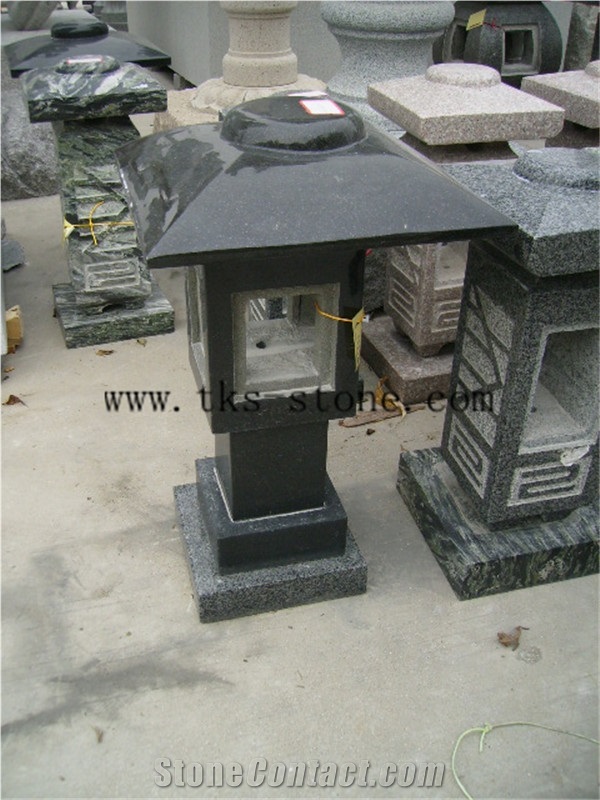 Grey Granite Lantern Sculptures,Garden Lanterns&Lamps,Japanese Lamps,Lamp Caving