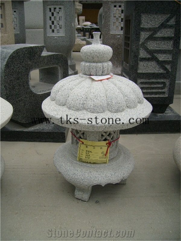Grey Granite Lantern Sculptures,Garden Lanterns&Lamps,Japanese Lamps,Lamp Caving