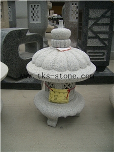 Grey Granite Lantern Sculptures,Garden Lanterns&Lamps,Japanese Lamps,Lamp Caving