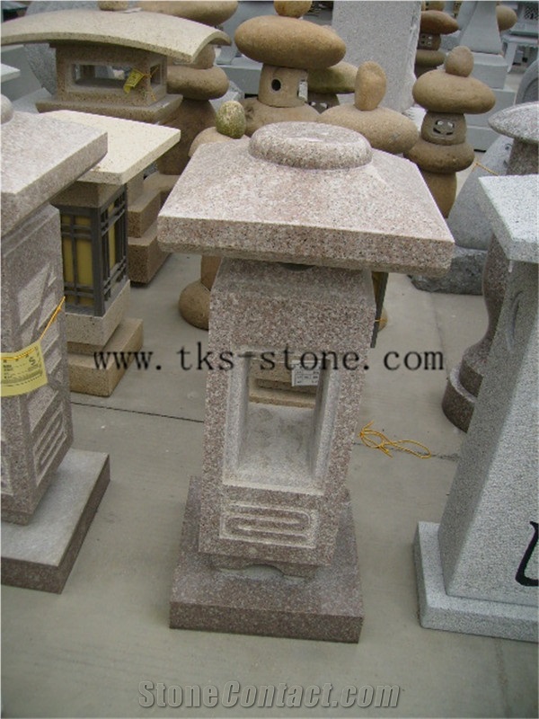 Grey Granite Lantern Sculptures,Garden Lanterns&Lamps,Japanese Lanterns,Exterior Lamps