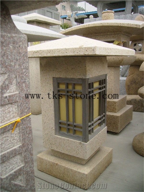 Grey Granite Lantern Sculptures,Garden Lanterns&Lamps,Japanese Lanterns,Exterior Lamps