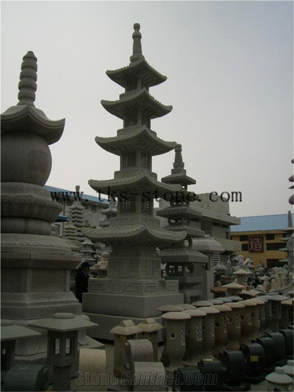 Grey Granite Lantern Sculptures,Garden Lanterns&Lamps,Japanese Lanterns,Exterior Lamps