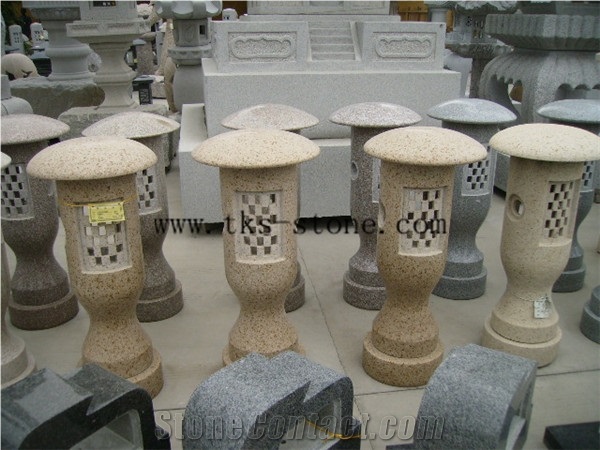 Grey Granite Lantern Sculptures,Garden Lanterns&Lamps,Japanese Lanterns,Exterior Lamps