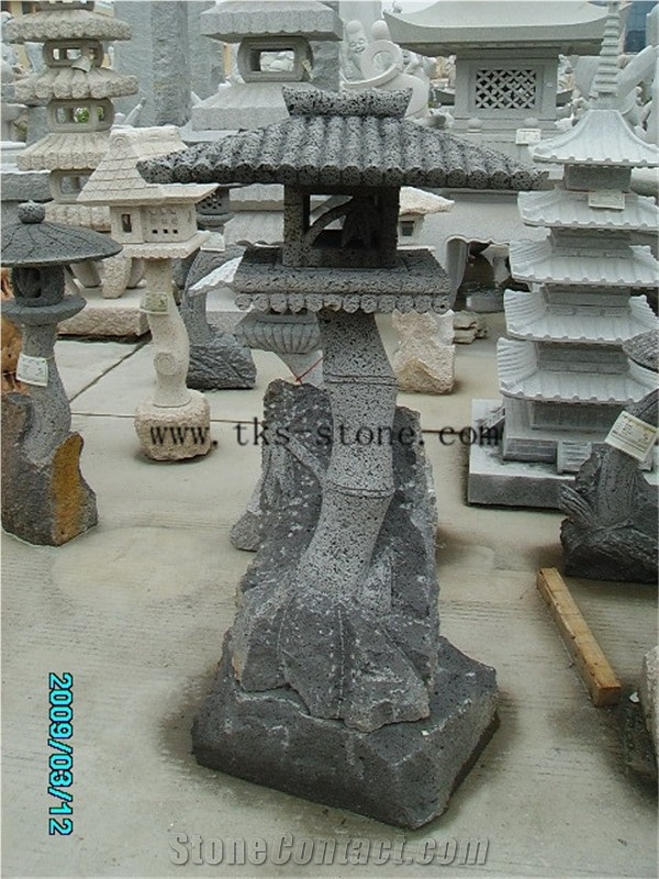 Grey Granite Lanterns Caving,Lamp Sculptures,Garden Lanterns&Lamps,Japanese Lanterns,Exterior Lamps