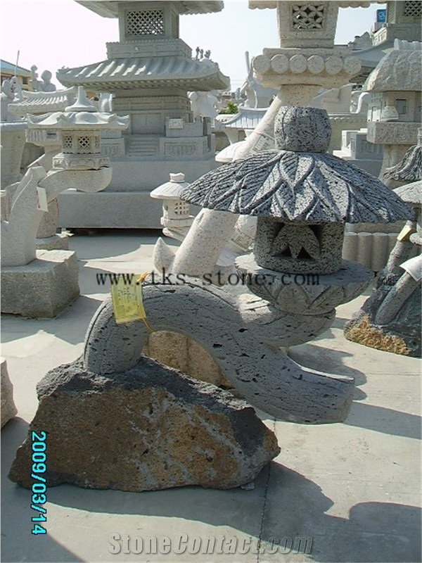 Grey Granite Lanterns Caving,Lamp Sculptures,Garden Lanterns&Lamps,Japanese Lanterns,Exterior Lamps