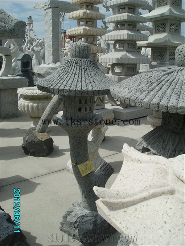 Grey Granite Lanterns Caving,Lamp Sculptures,Garden Lanterns&Lamps,Japanese Lanterns,Exterior Lamps