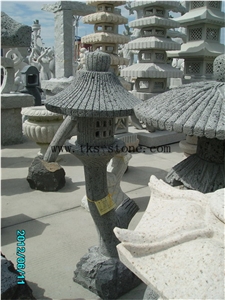 Grey Granite Lanterns Caving,Lamp Sculptures,Garden Lanterns&Lamps,Japanese Lanterns,Exterior Lamps