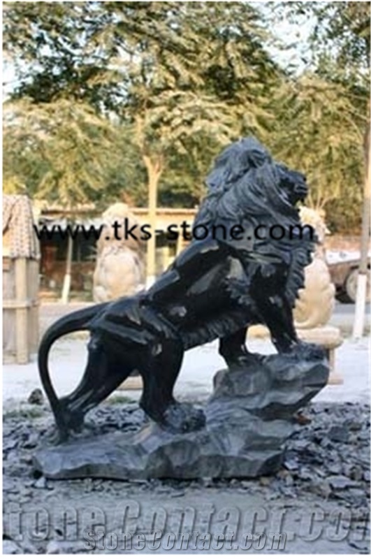 Grey Granite Lion Sculpture&Statue,Lions Caving,Lions Animal Sculptures,Lions Landscape Statues