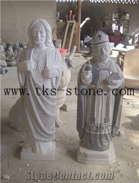 Grey Granite Pastor,Jesus Human Sculptures