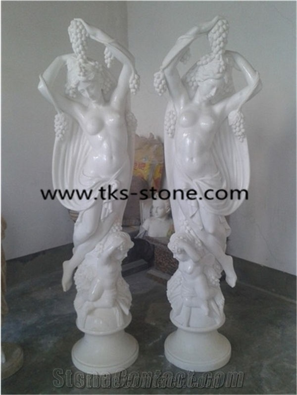 Human Sculptures&Statues,White Granite Women Sculptures,Women Caving,Women Stautes