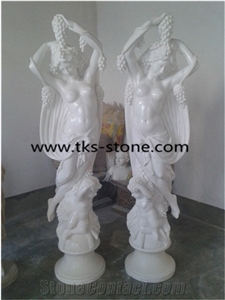 Human Sculptures&Statues,White Granite Women Sculptures,Women Caving,Women Stautes