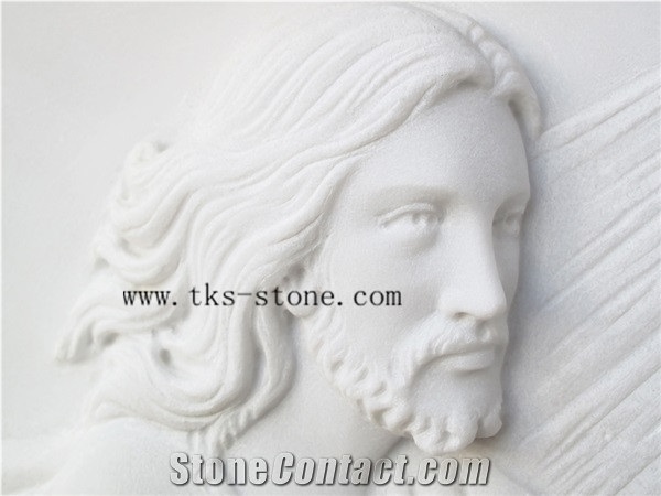 Jesus、Goddess Relief Carving, White Marble Relief Carving