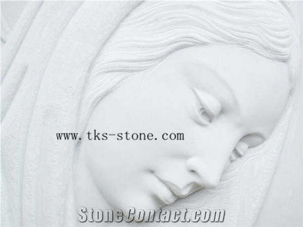 Jesus、Goddess Relief Carving, White Marble Relief Carving