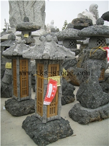 Pink Granite Garden Lanterns&Lamps,Garden Lamps Carving,Japanese Lanterns,Exterior Lamps