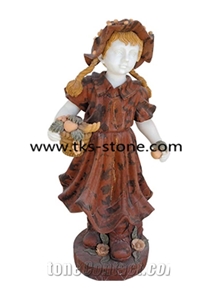 Red Granite Children Sculptures,Human Sculptures&Statues,Children Caving,Western Statues