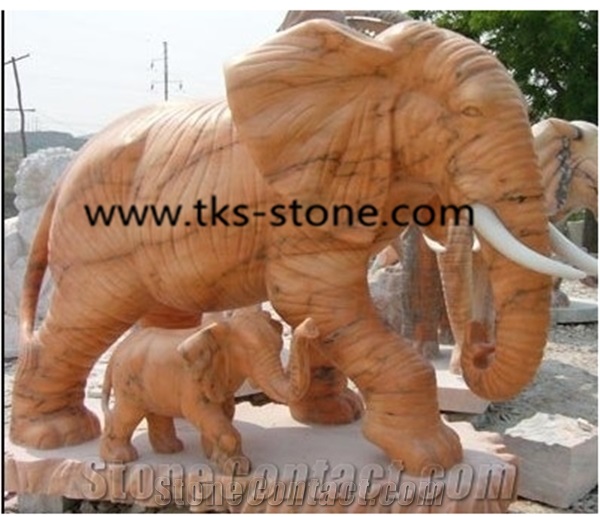 Red Granite Elephant Sculpture&Statue,Elephant Caving,Elephant Animal Statue,Garden Sculptures