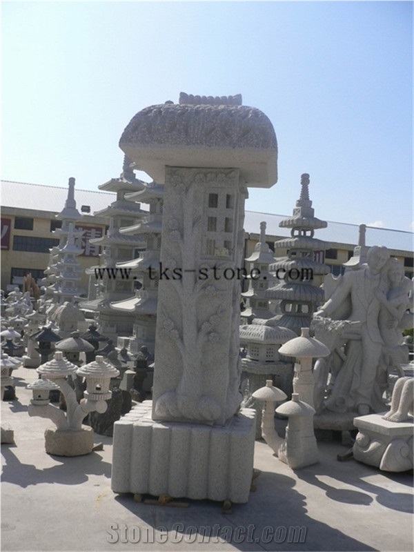Stone Grey Granite Lanterns,Garden Lanterns&Lamps,Lamps Caving,Lantern Sculptures,Japanese Lanterns,Exterior Lamps