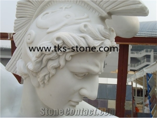 Stone Head Statues Caving,White Granite Human Sculptures,Handcarved Sculptures,Western Statues