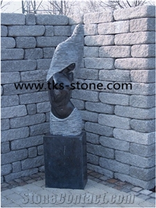 Stone Human Sculptures&Statues,Human Caving,Black Granite Head Statues,Art Works