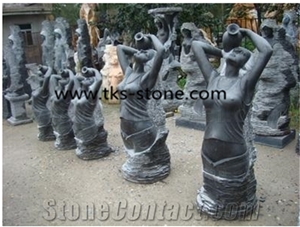 Stone Human Sculptures&Statues,Human Caving,Black Granite Head Statues,Art Works