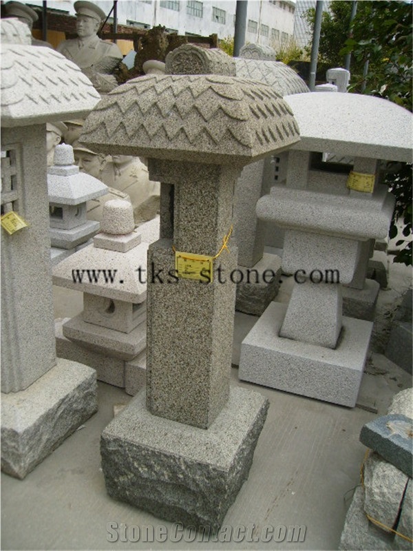 Stone Lanterns Carving,Lanterns Sculptures,Beige Granite Garden Lanterns&Lamps,Japanese Lanterns,Exterior Lamps