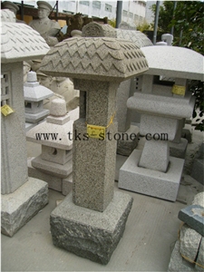Stone Lanterns Carving,Lanterns Sculptures,Beige Granite Garden Lanterns&Lamps,Japanese Lanterns,Exterior Lamps