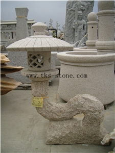 Stone Lanterns Caving,Beige Granite Garden Lanterns&Lamps,Japanese Lanterns,Exterior Lamps, Sculpture Beige Granite Japanese Lanterns