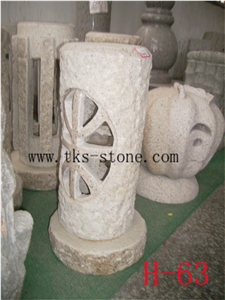 Stone Lanterns Caving,Beige Granite Garden Lanterns&Lamps,Lamp Sculptures,Japanese Lamps,Exterior Lanterns