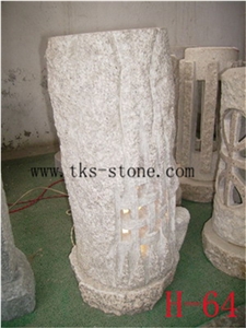 Stone Lanterns Caving,Beige Granite Garden Lanterns&Lamps,Lamp Sculptures,Japanese Lamps,Exterior Lanterns