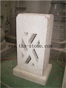 Stone Lanterns Caving,Beige Granite Garden Lanterns&Lamps,Lamp Sculptures,Japanese Lamps,Exterior Lanterns
