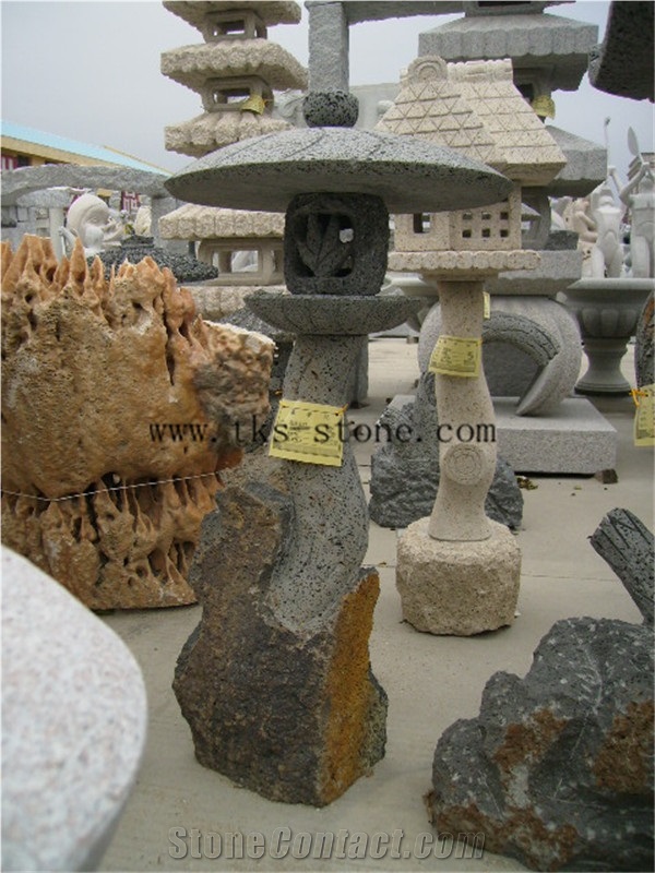 Stone Lanterns Caving,Beige Grantie Lantern Sculptures,Garden Lanterns&Lamps,Japanese Lanterns,Exterior Lamps, Sculpture Granite Japanese Lanterns
