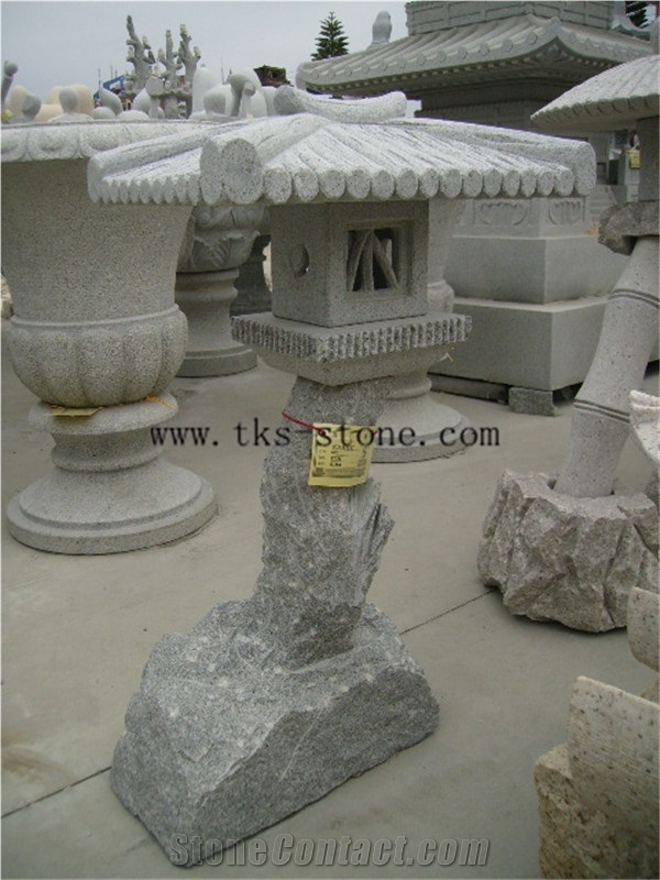 Stone Lanterns Caving,Garden Lanterns&Lamps,Beige Granite Lantern Sculptures,Japanese Lamps