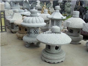 Stone Lanterns Caving,Lamp Sculptures,Beige Granite Garden Lanterns&Lamps,Japanese Lanterns,Exterior Lamps