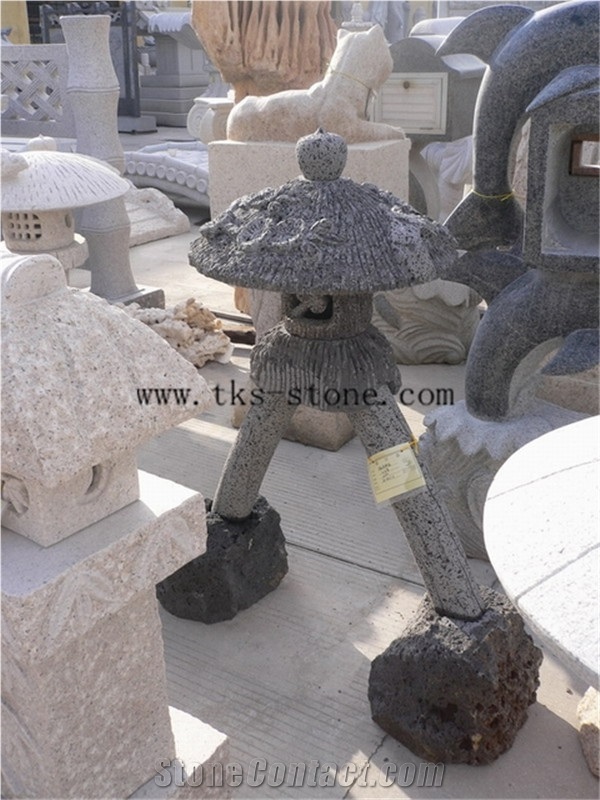 Stone Lanterns Caving,Lantern Sculptures,Lamps,Grey Granite Garden Lanterns&Lamps,Japanese Lanterns,Exterior Lamps