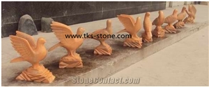 Stone Pigeon Sculptures&Statues,Grey Granite Pigeon Animal Sculptures,Pigeon Caving,Garden Statues