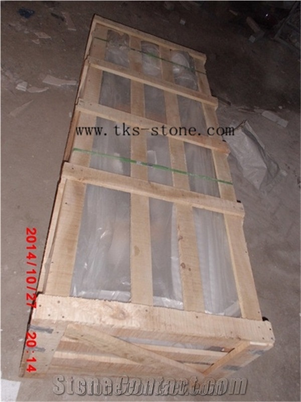 White High-End Angel Carving Fireplace