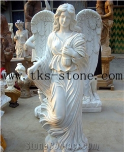 White Marble Angel Sculptures