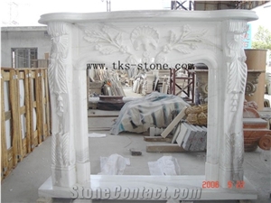 White Marble Fireplace Mantel