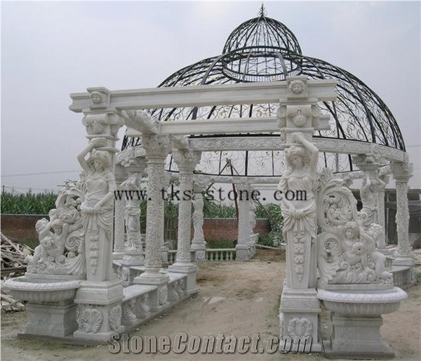 White Marble Garden Gazebo