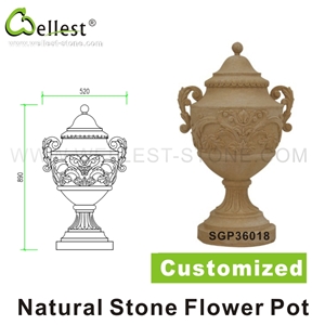 Exterior Landscaping Sandstone Flower Pot/Stand/Vase/Planter Made by Sandstone