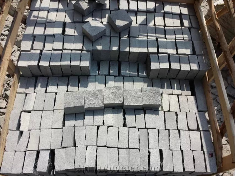 G654 Padang Dark Grey Granite Drive Way Patio Paving Stone with Bushhammered/Natural/Falmed Finish, G654 Granite Cube Stone & Pavers