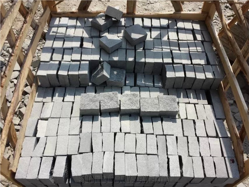 G654 Sesame Black/ Padang Dark Grey Granite Cube/Cobble/Cubic Paving Stone with Bushhammered/Natural/Falmed Finish, G654 Granite Cube Stone & Pavers